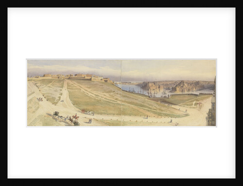 Piazza Maggiore, Florian, and Grand Harbour, from our house, Malta, Jany 1858 by Edward Gennys Fanshawe