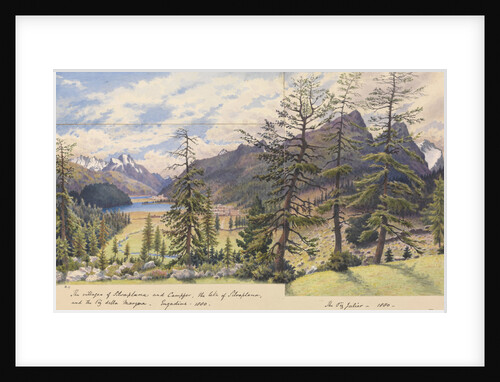 The villages of Silvaplana and Campfer, the Lake of Silvaplana and the Piz della Margna, Engadine [with] The Piz Julier, 1880 [Switzerland] by Edward Gennys Fanshawe