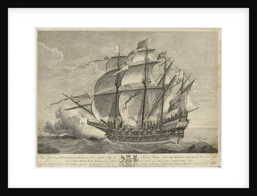 This Print being the Exact Representation of that Capital Ship the Great Harry built at His Majesty's Dock Yard at Woolwich in the Reign of King Henry the 8th Anno 1514... by Hans Holbein [artist] [after]; Thomas Allen [artist]; Pierre Charles Canot [engraver]
