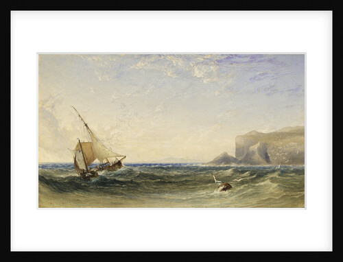 Fishing smacks by Clamshell Cove on the Island of Staffa with Iona in the distance, 1853 by Anthony vandyke Copley Fielding