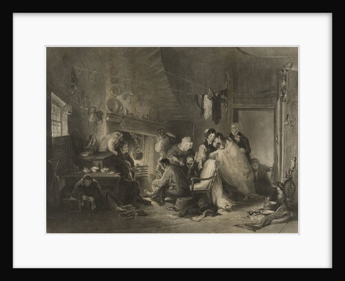 This View of the Interior of Longstone Lighthouse, Fern Islands, Grace Darling and her parents administering to the unfortunate survivors Saved from the wreck of The 'Forfarshire' Steam Packet on the 7th September, 1838... by H.P. Parker