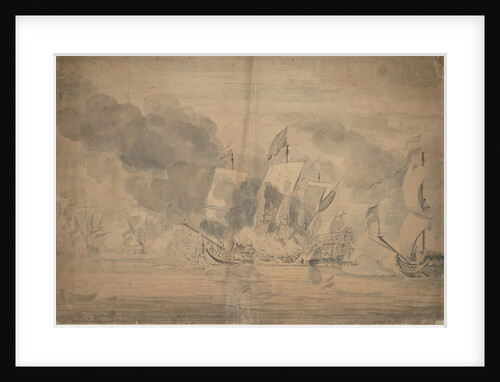 The burning of the 'Royal James' at the Battle of Solebay, 7 June, 1672 by Willem van de Velde the Elder