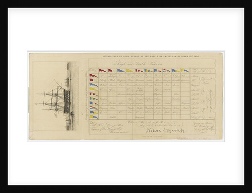 A chart showing signals used by Lord Nelson at the Battle of Trafalgar, 21 October 1805 by Edward William Cooke
