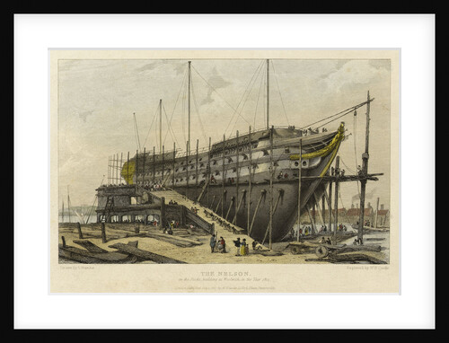 The 'Nelson' on the Stocks, building at Woolwich in the Year 1814 by L. Francia