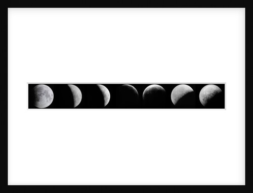 Glass lantern slide compilation of seven lunar eclipses by Unknown
