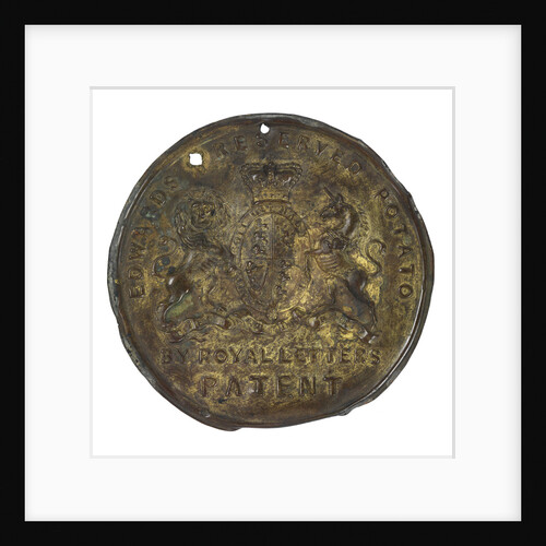 Preserved potatoes lid: relic of Sir John Franklin's last expedition 1845-8 by D. & H. Edwards & Co.