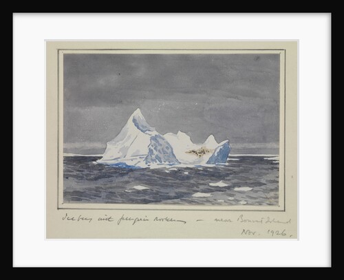 Iceberg with penguin rookery - near Bouvet Island, Nov 1926 by Sir Alister Hardy