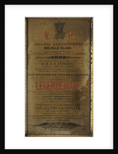 Playbill produced on board HMS 'Intrepid' during the Franklin Search Expedition by Melville Island Press