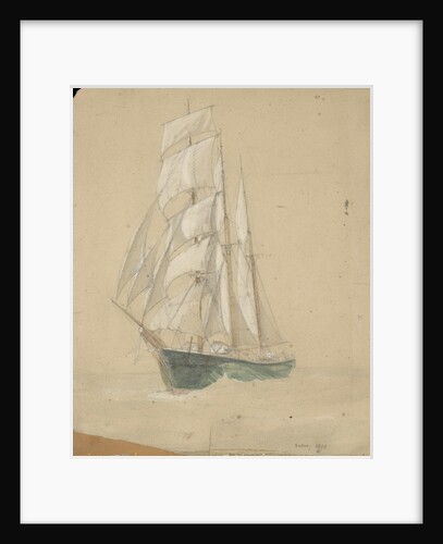 Three-masted sailing vessel in Sydney by John Everett