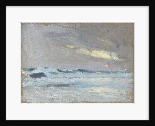 Green waves breaking on a beach by John Everett