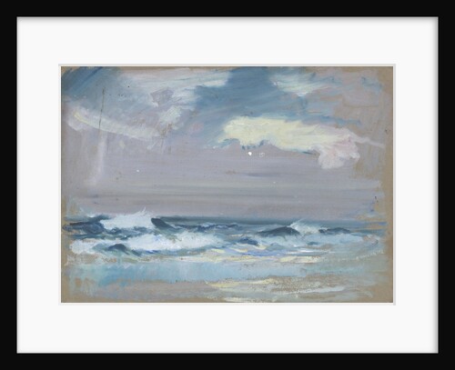 Blue waves breaking on a beach by John Everett