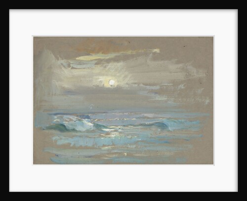 Seascape. Moonlight over a calm sea by John Everett