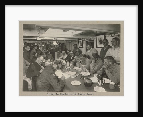 Group of scientists and officers in Wardroom of Terra Nova by Herbert George Ponting