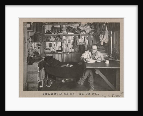 Captain Scott in his den by Herbert George Ponting