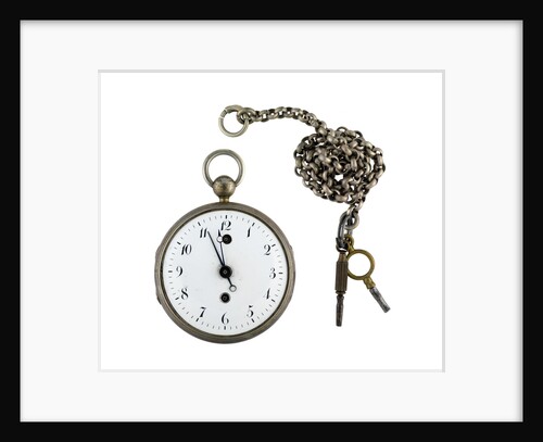Silver pocket watch and chain by Godemars Freres et Capt.
