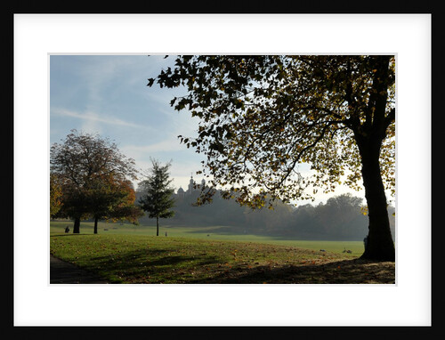 Autumnal image of the Royal Observatory Greenwich including Flamsteed House, Peter Harrison Planetarium & Altazimuth Pavilion in the park by National Maritime Museum