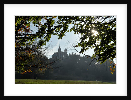 Autumnal image of the Royal Observatory Greenwich including, Flamsteed House, Peter Harrison Planetarium & Altazimuth building in the park by National Maritime Museum