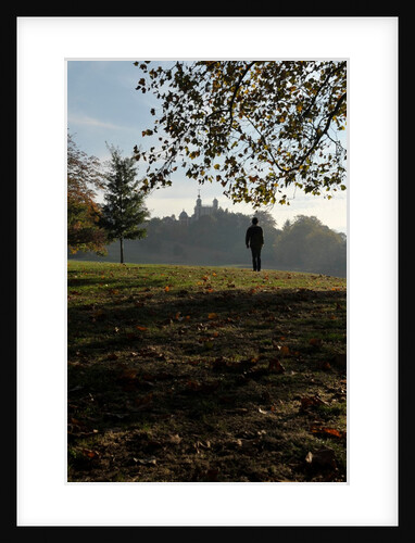 Autumnal image of the Royal Observatory Greenwich including, Flamsteed House, Peter Harrison Planetarium & Altazimuth building in the park by National Maritime Museum