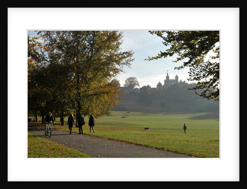 Autumnal image of the Royal Observatory Greenwich including, Flamsteed House, Peter Harrison Planetarium & Altazimuth building in the park by National Maritime Museum