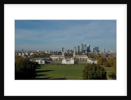 Autumnal image of the Queens House in Greenwich including a view from General Wolfe statue & the park by National Maritime Museum
