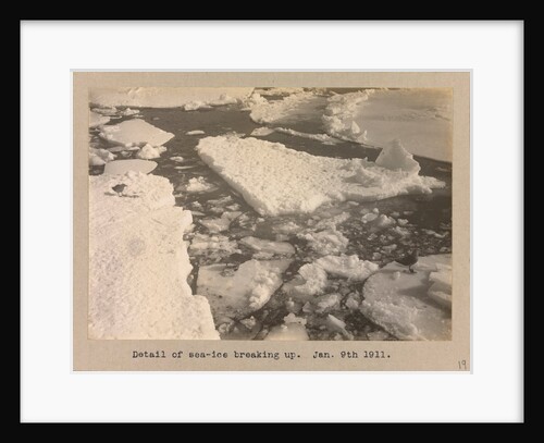 Detail of the sea-ice breaking up by Herbert George Ponting