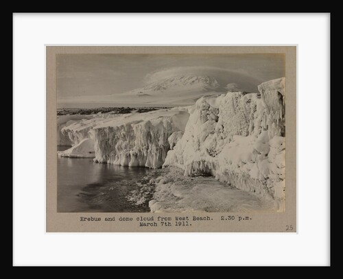 Erebus and dome cloud from West Beach, 2.30pm. by Herbert George Ponting