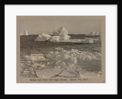 Bergs and floe off Cape Evans. by Herbert George Ponting