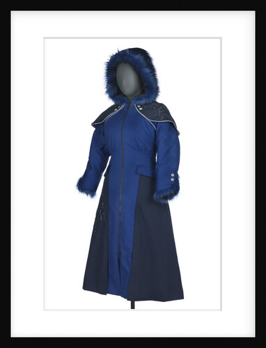 Royal & navy blue gabardine coat by Nathalie Murcott