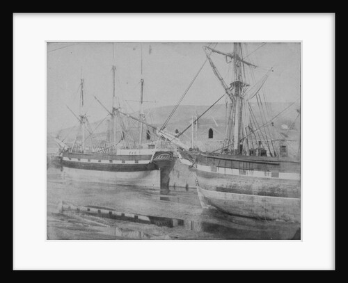 The 'Mary Dugdale' (1835) alongside a quay at Swansea. Inversed digital file to create b&w positive by Calvert Richard Jones