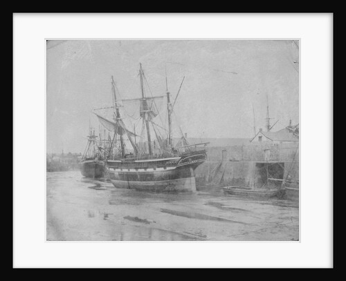 Port quarter view of the barque 'Cobre' (1844) dried out at Swansea. Inversed digital file to create b&w positive by Calvert Richard Jones