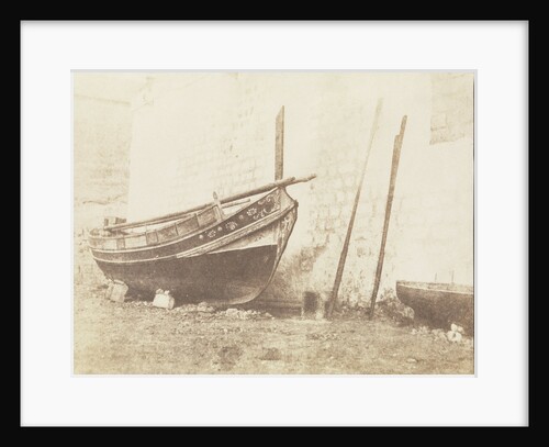 Starboard bow view of an ornate Maltese Luzzu ashore by Calvert Richard Jones