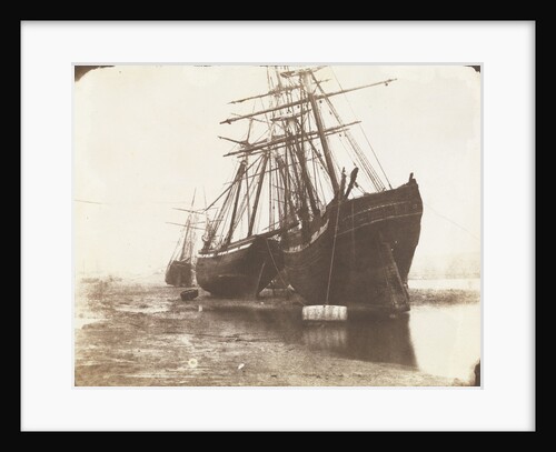 Stern views of the Mary of St Ives and the Liberty of Teignmouth dried out at Swansea by Calvert Richard Jones