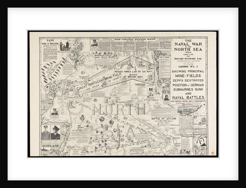 Printed chart of the The Naval War in the North Sea by Albert Close