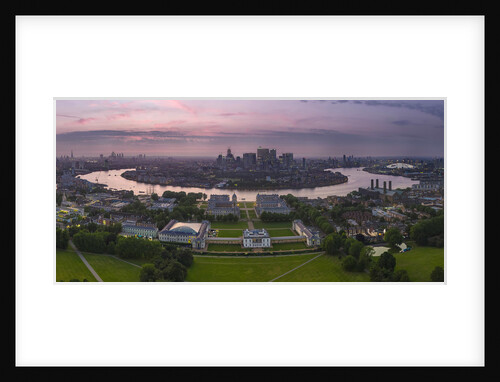 UAV drone photography: National Maritime Museum, Queens House, Cutty Sark, river Thames and City of London by National Maritime Museum
