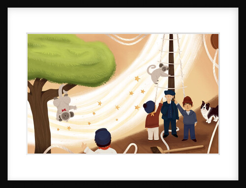 Children's book: 'At Sea Without Tea - The Great Cutty Sark Adventure': James Robson in South Africa meeting a monkey called Vervet by Giulia Casarotto