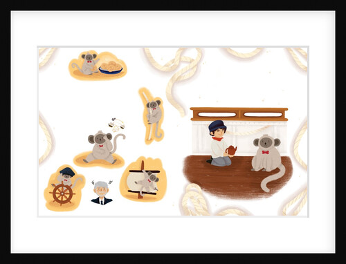 Children's book 'At Sea Without Tea - The Great Cutty Sark Adventure': James Robson and monkeys by Giulia Casarotto