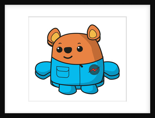 Space Ted in blue uniform with badge by Anonymous