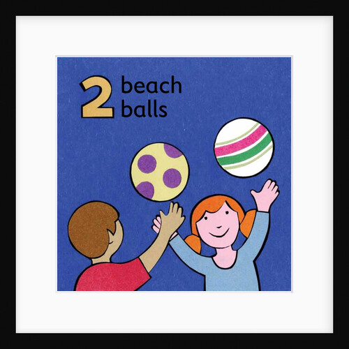 2 beach balls children graphic by Anonymous