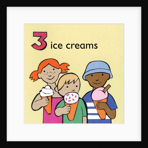 3 ice creams children graphic by Anonymous