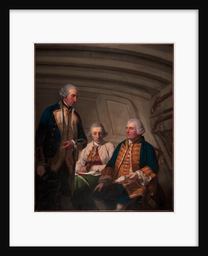Vice-Admiral Sir Samuel Cornish, Captain Richard Kempenfelt and Thomas Parry by Tilly Kettle