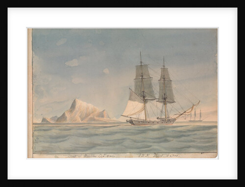HM Brig Wizard off the island of Maritimo (western Sicily) by Unknown