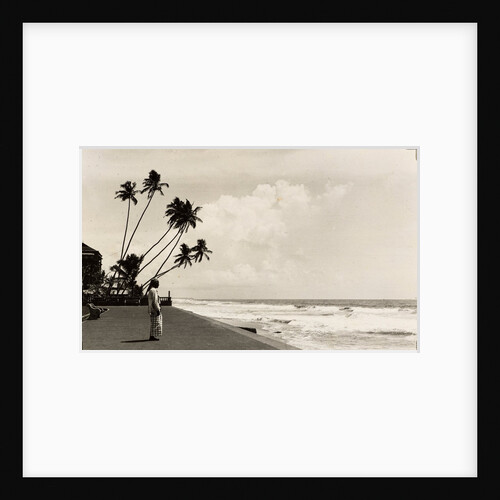 A landscape photograph of a Sri Lankan man looking out to sea. by Unknown