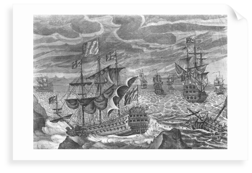Sir Cloudisly Shovel in the Association with the Eagle, Rumney and the Firebrand, Lost on the Rocks of Scilly, October 22, 1707' by unknown