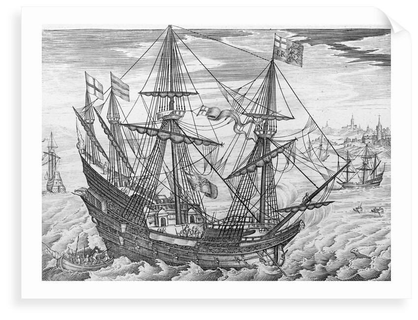 'White Bear' commanded by Thomas Howard and involved in the defeat of the Spanish Armada of 1588 by Claes Jansz Visscher