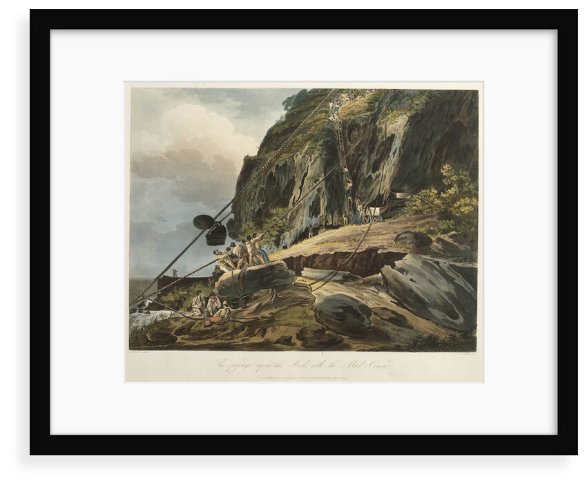 Picturesque views of the Diamond Rock: the passage upon the Rock, with the Mail-Coach by Joseph Constantine Stadler