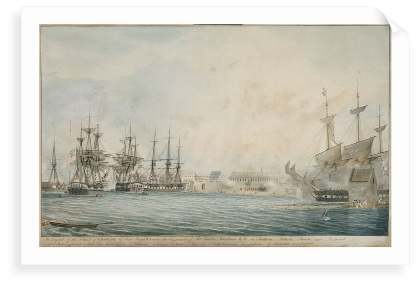 The conquest of the island of Curacoa by four frigates under the command of Sir Charles Brisbane by Charles Brisbane