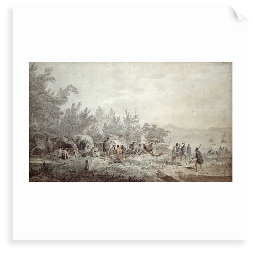 Captain Cook in Ship Cove, Queen Charlotte Sound by John Webber