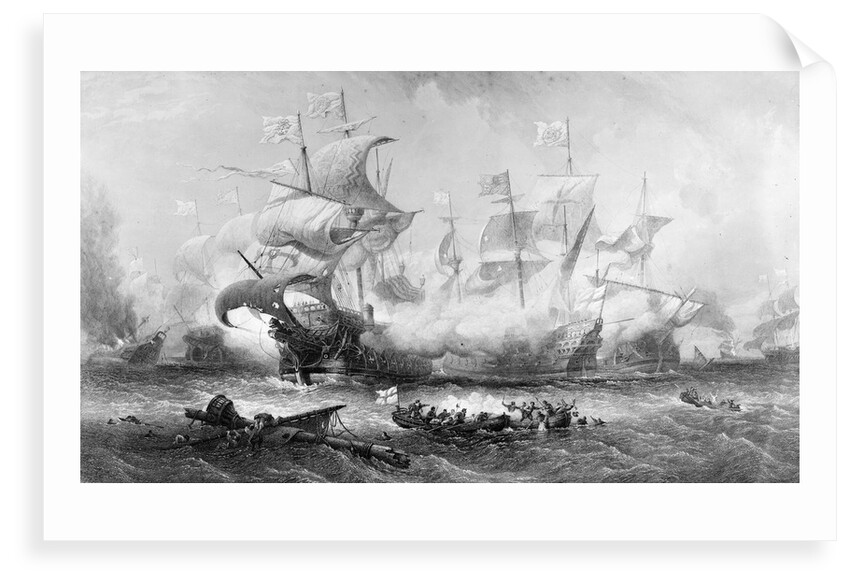 The attack of the 'Vanguard' (commanded by Sir William Winter) on the Spanish Armada, 8 August 1588 by A. Wilmore
