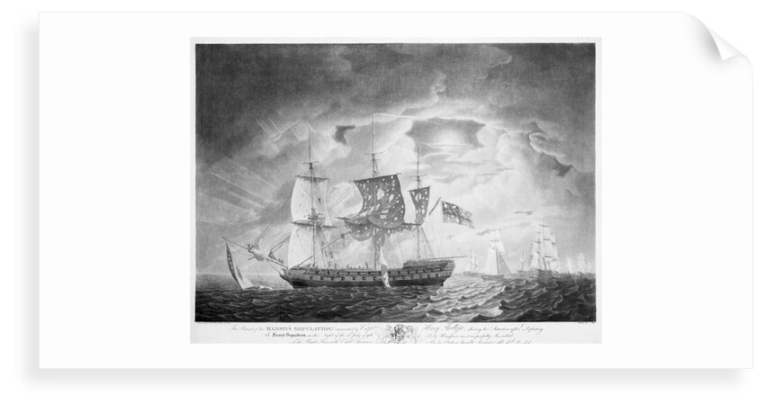 HMS 'Glatton' (1795) after defeating the French squadron on the night of 15 July 1796 by Robert Dodd