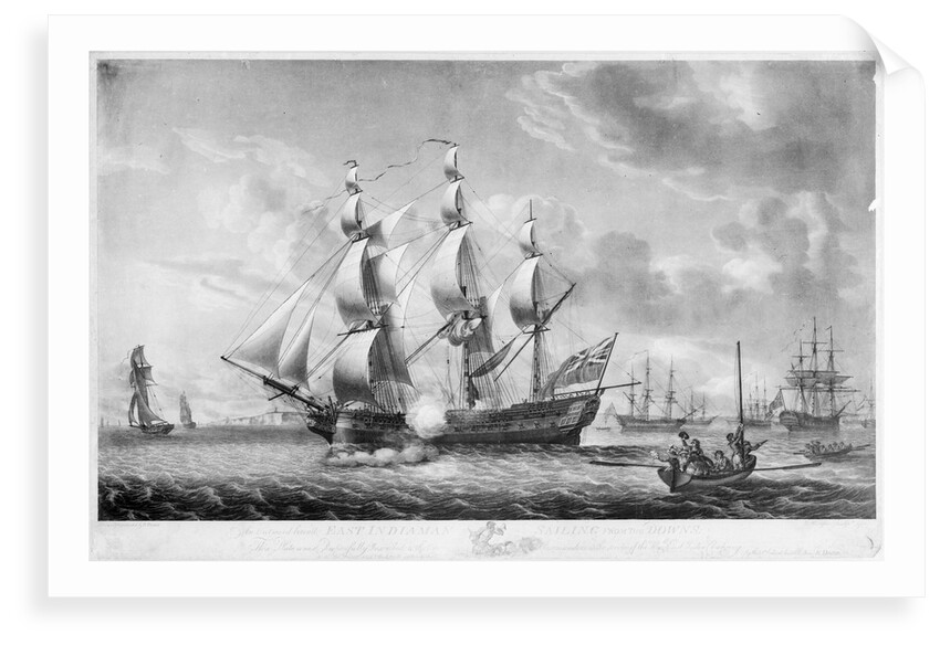 An outward bound East Indiaman sailing from the Downs by Robert Dodd